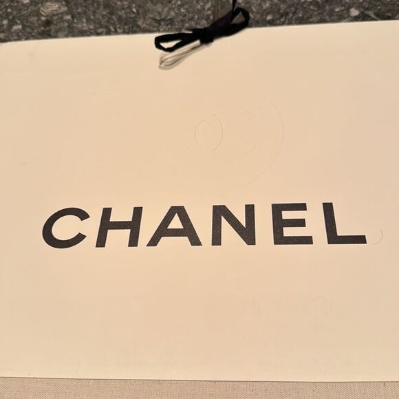 Chanel logo embossed ribbon tie portfolio/document jacket/folder. Woven binding. - Picture 2 of 9